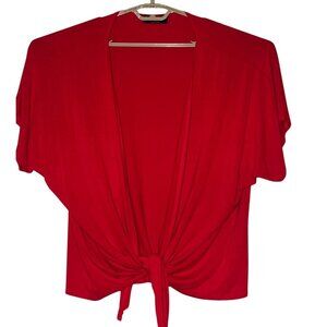 Made By Johnny Womens Red Lightweight Open Front Cardigan Shrug XL